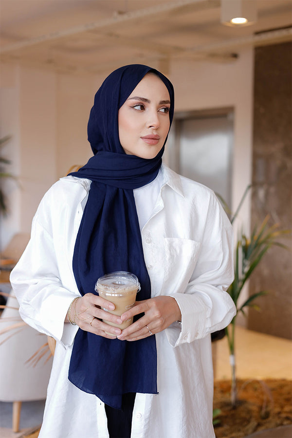 Soft Jakar Şal - Düz - Lacivert