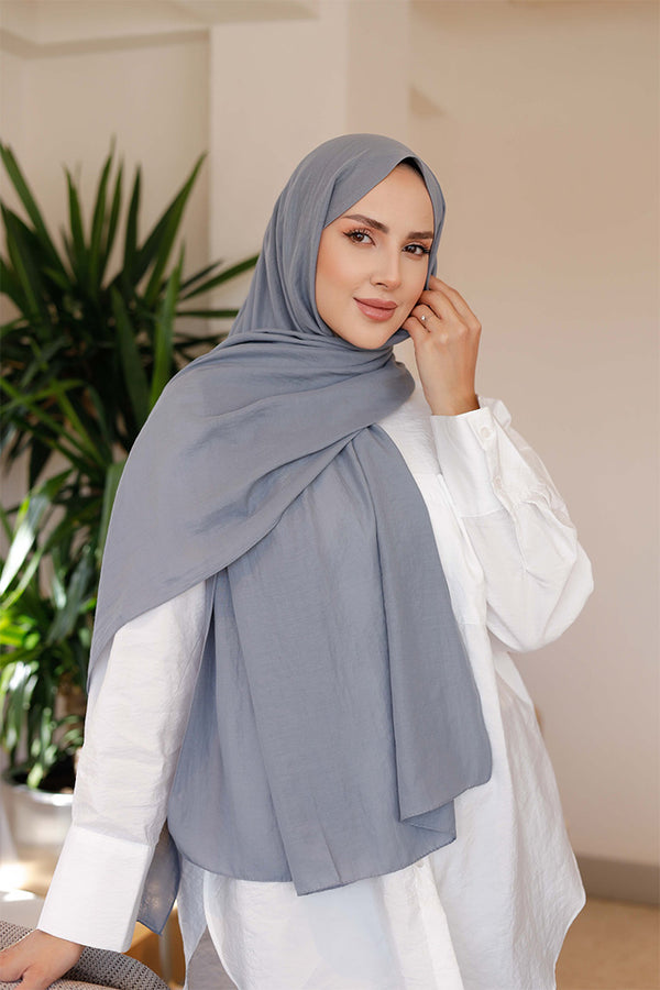 Soft Jakar Şal - Düz - Antrasit Mavi