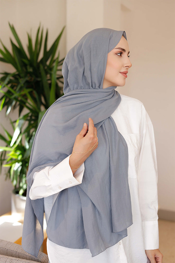Soft Jakar Şal - Düz - Antrasit Mavi