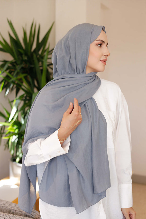 Soft Jakar Şal - Düz - Antrasit Mavi