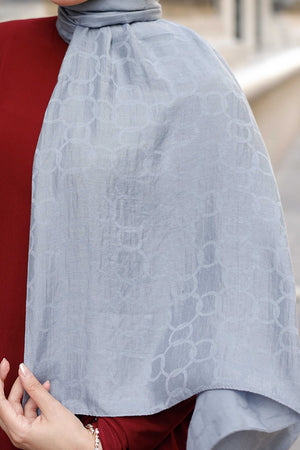 Soft Jakar Şal - Zincir Desen - Antrasit Mavi