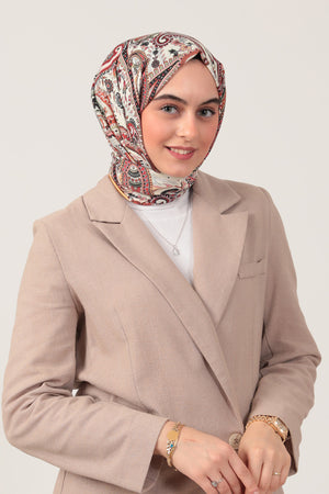 Pamuk İpek Şal - Etnik Desen - Sarı