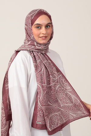 Pamuk İpek Şal - Sarmaşık Desen - Marshall