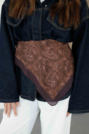 %100 Organik Pamuk Fular - Şal Desen - Mürdüm