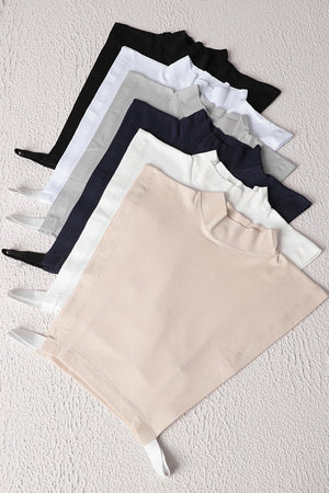 6'lı Tesettür Boyunluk - (Siyah - Beyaz - Gri - Lacivert - Ekru - Vizon)