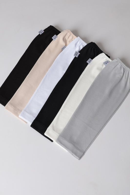 6'lı Tesettür Kolluk Set - (Siyah - Beyaz - Gri - Lacivert - Ekru - Vizon)