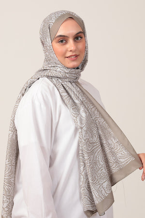 Pamuk İpek Şal - Lalezar Desen - Taş
