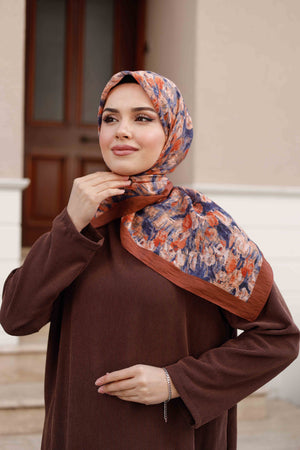 Tensel Eşarp - Batik Desen - Kiremit