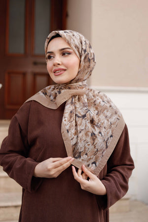 Tensel Eşarp - Batik Desen - Vizon