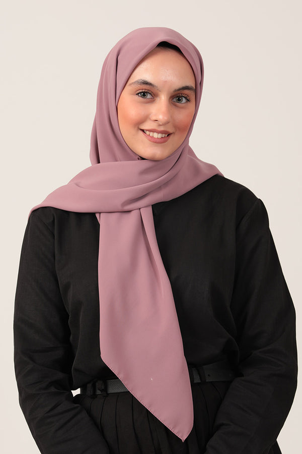 Medine İpeği Eşarp 110 X 110 Cm - Açık Gül Kurusu