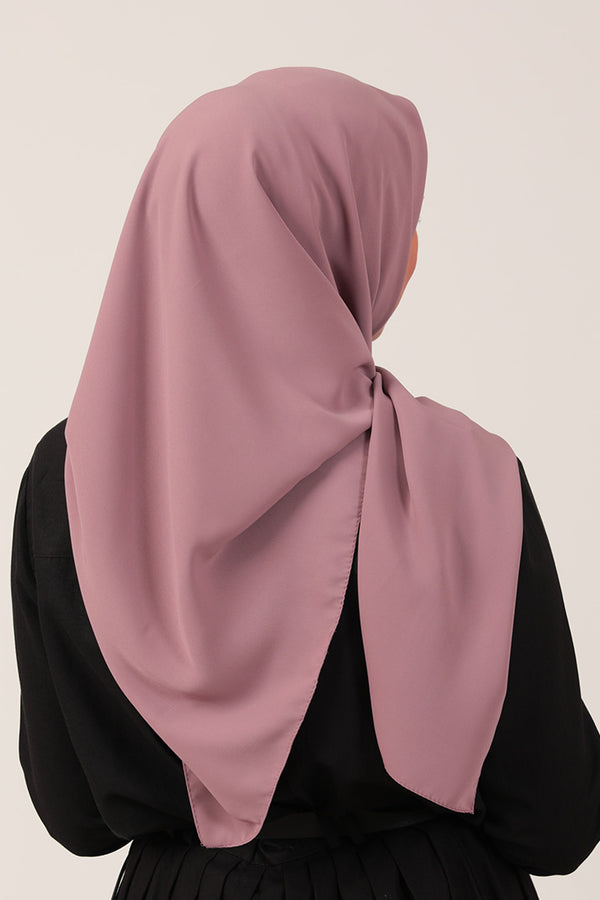 Medine İpeği Eşarp 110 X 110 Cm - Açık Gül Kurusu