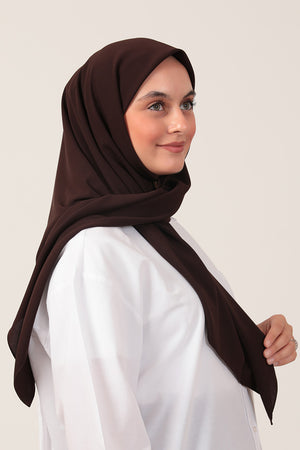 Medine İpeği Eşarp 110 X 110 Cm - Acı Kahve