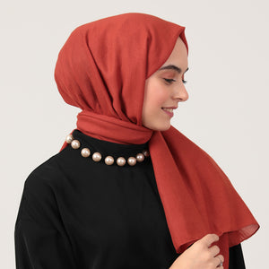 Organik Pamuk Şal - Kiremit