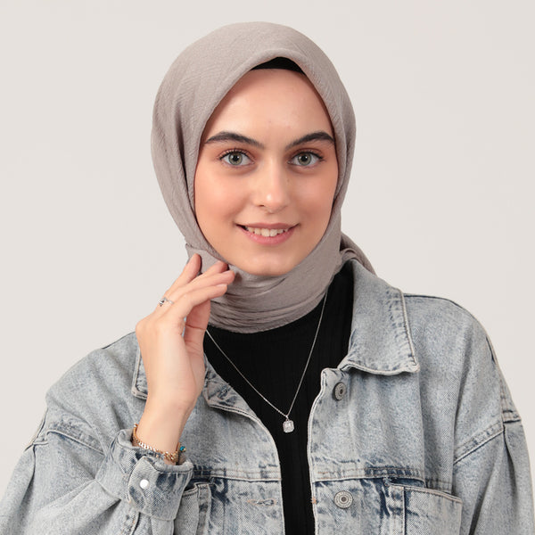 Krinkıl Eşarp - 105 x 105 cm - Gri