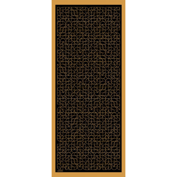 Pamuk İpek Şal - Geometrik Desen - Siyah Gold