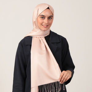 %100 İpek Şal - Açık Pudra