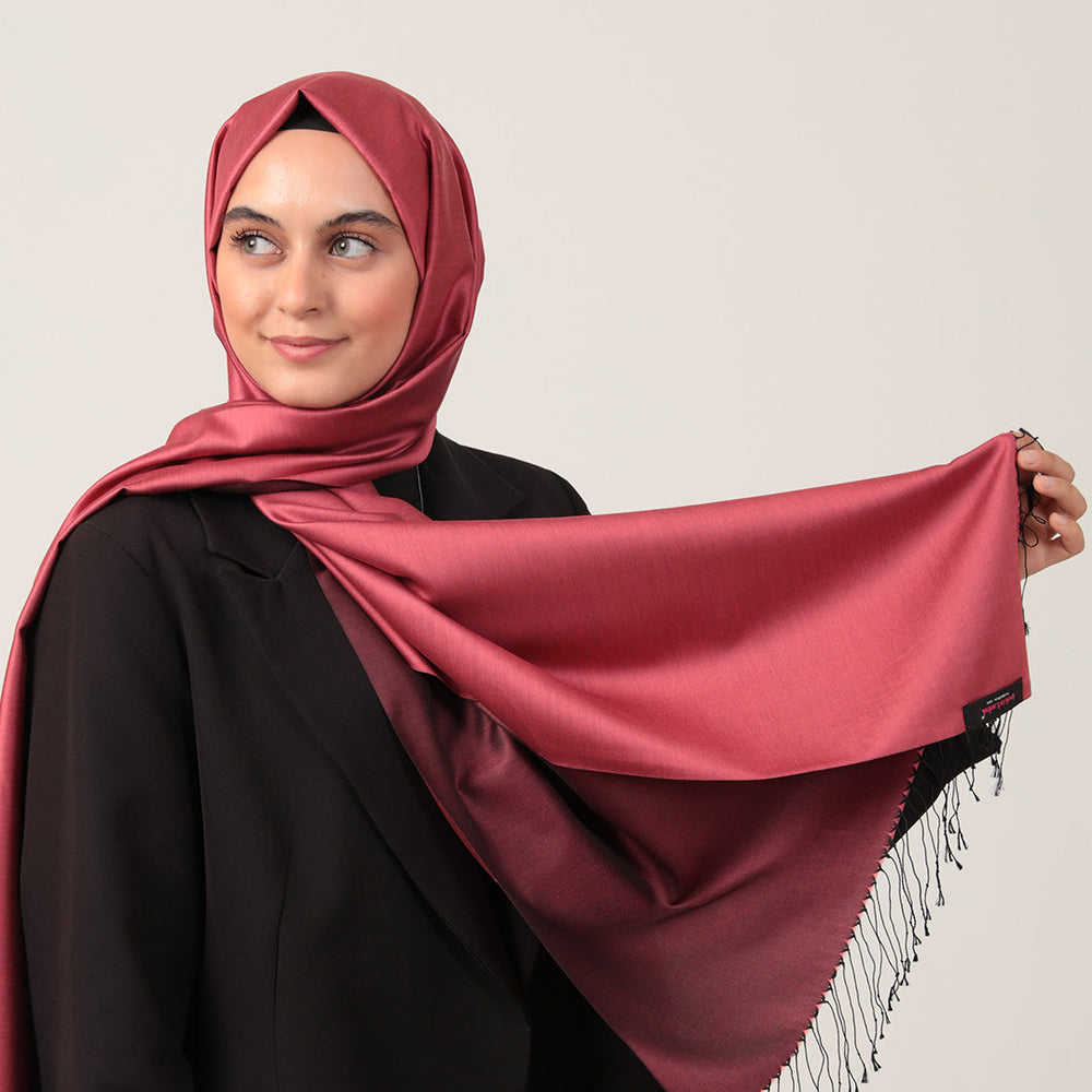 %100 İpek Şal - Gül Kurusu