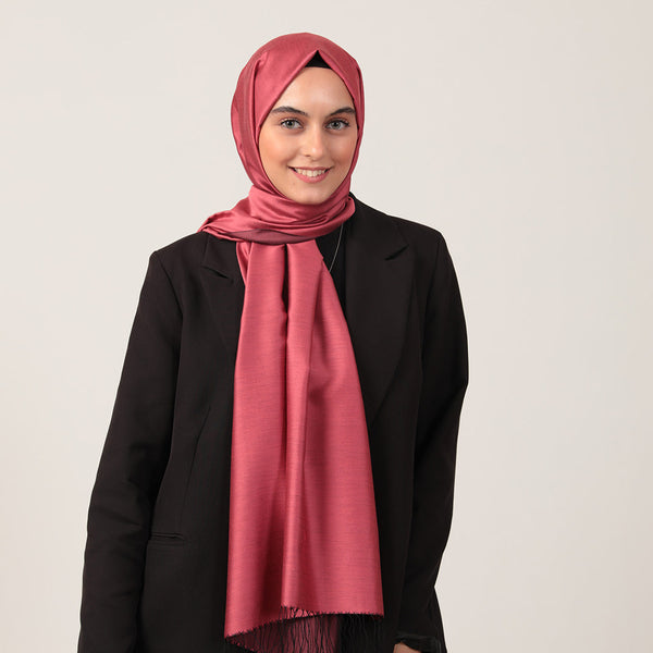 %100 İpek Şal - Gül Kurusu