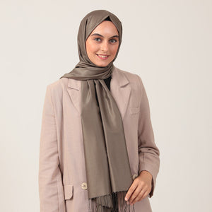 %100 İpek Şal - Haki Yeşili