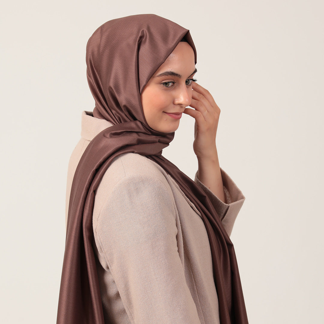 %100 İpek Şal - Kahverengi