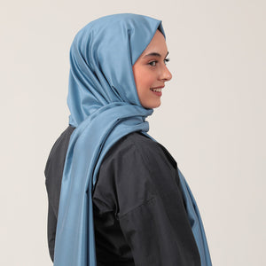 %100 İpek Şal - Mavi