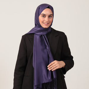 %100 İpek Şal - Mor