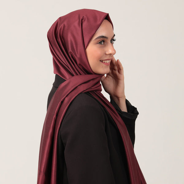 %100 İpek Şal - Siyah Bordo