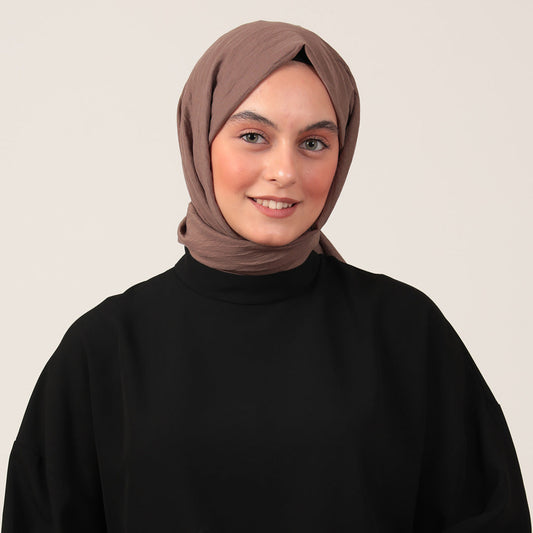 Bambu Pamuk Şal - Koyu Vizon