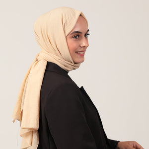 Bambu Pamuk Şal - Krem
