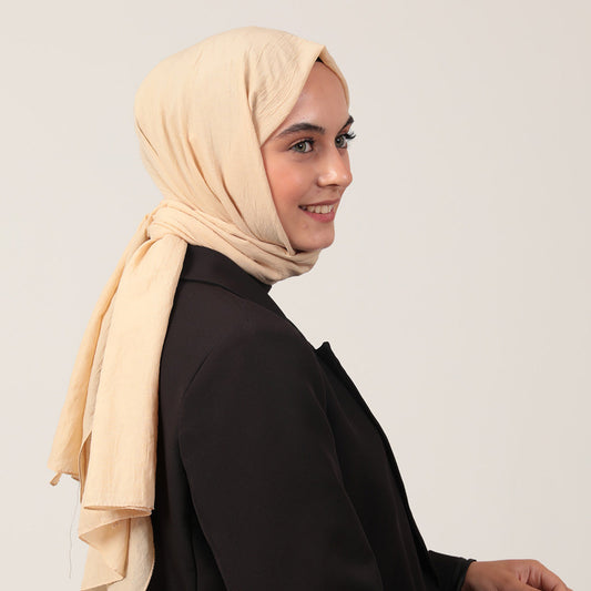 Bambu Pamuk Şal - Krem