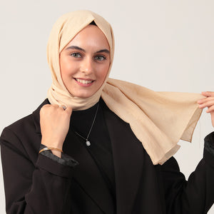 Bambu Pamuk Şal - Krem