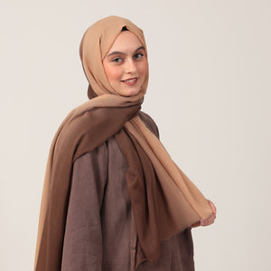 Degrade Şal - Kahve Gold