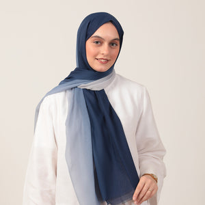 Degrade Şal - Lacivert Krem