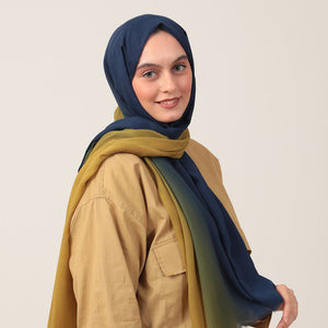 Degrade Şal - Olive Lacivert