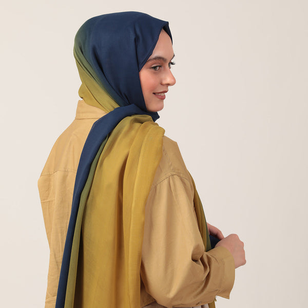 Degrade Şal - Olive Lacivert