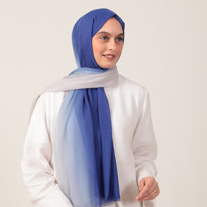 Degrade Şal - Saks Mavisi