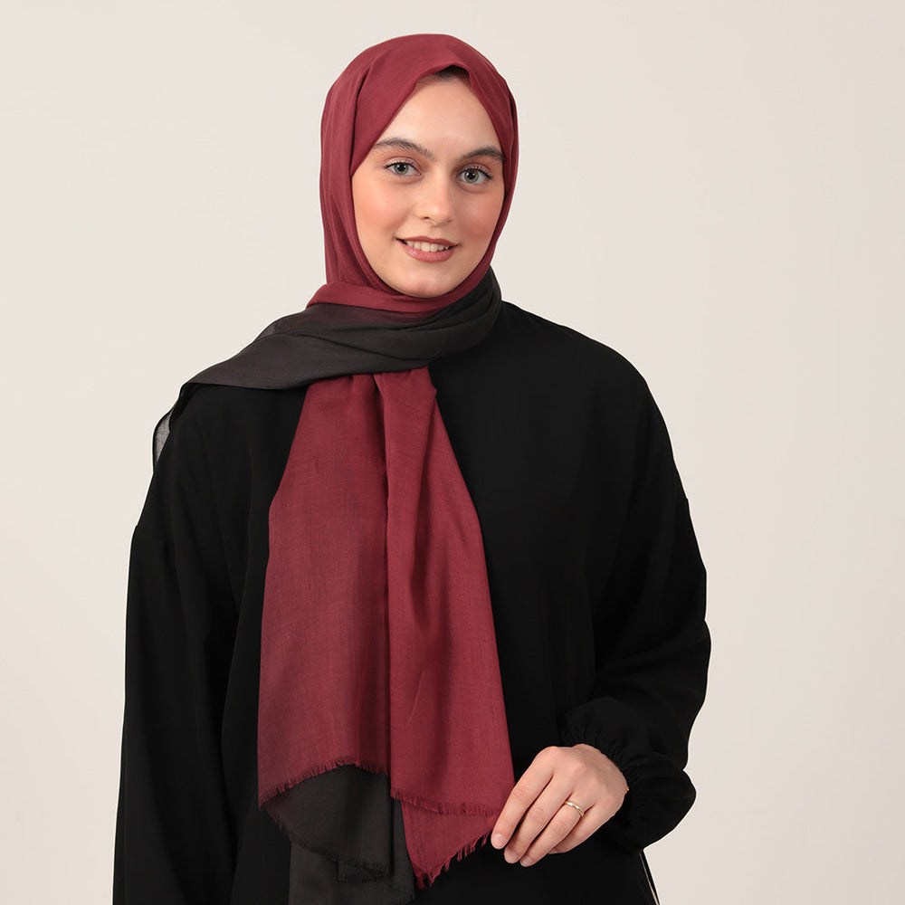 Degrade Şal - Siyah Bordo