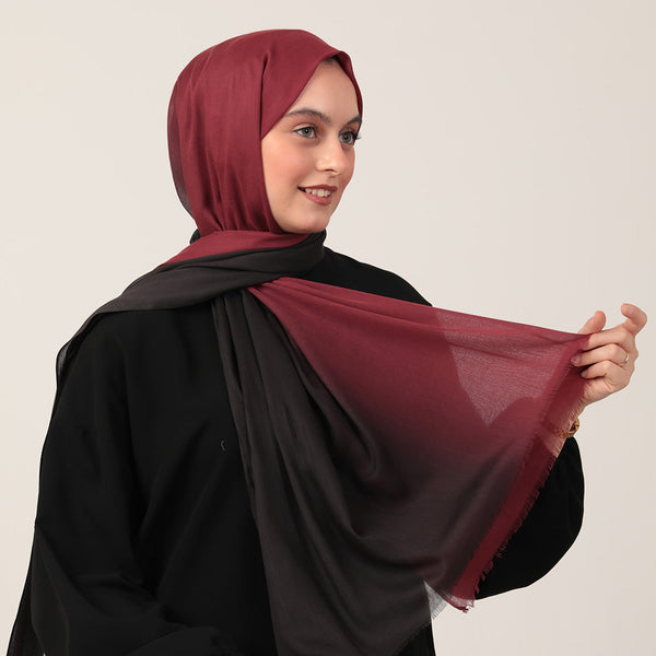 Degrade Şal - Siyah Bordo
