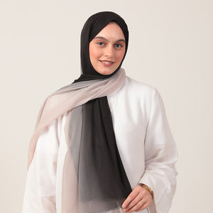 Degrade Şal - Siyah Krem