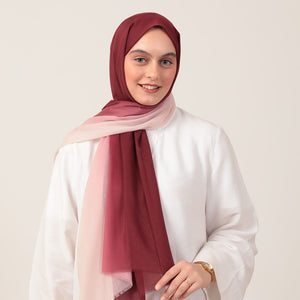 Degrade Şal - Vişne Krem