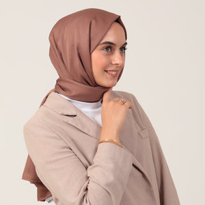 Düz Pamuklu Şal - Çikolata Kahve