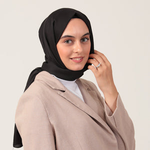 Düz Pamuklu Şal - Siyah