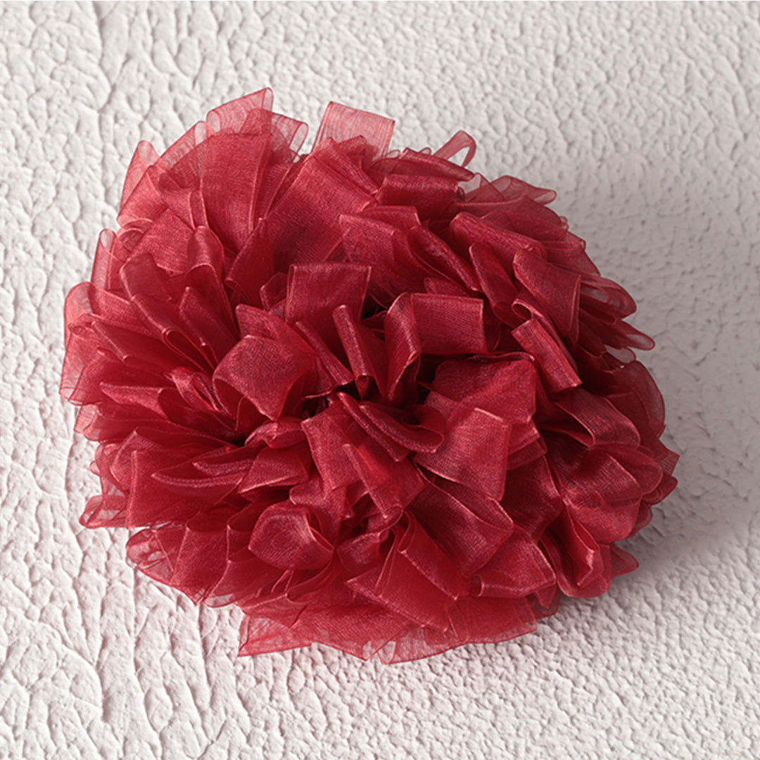 Hacimli Kurdele Topuz Tokası - Özel Üretim - Bordo