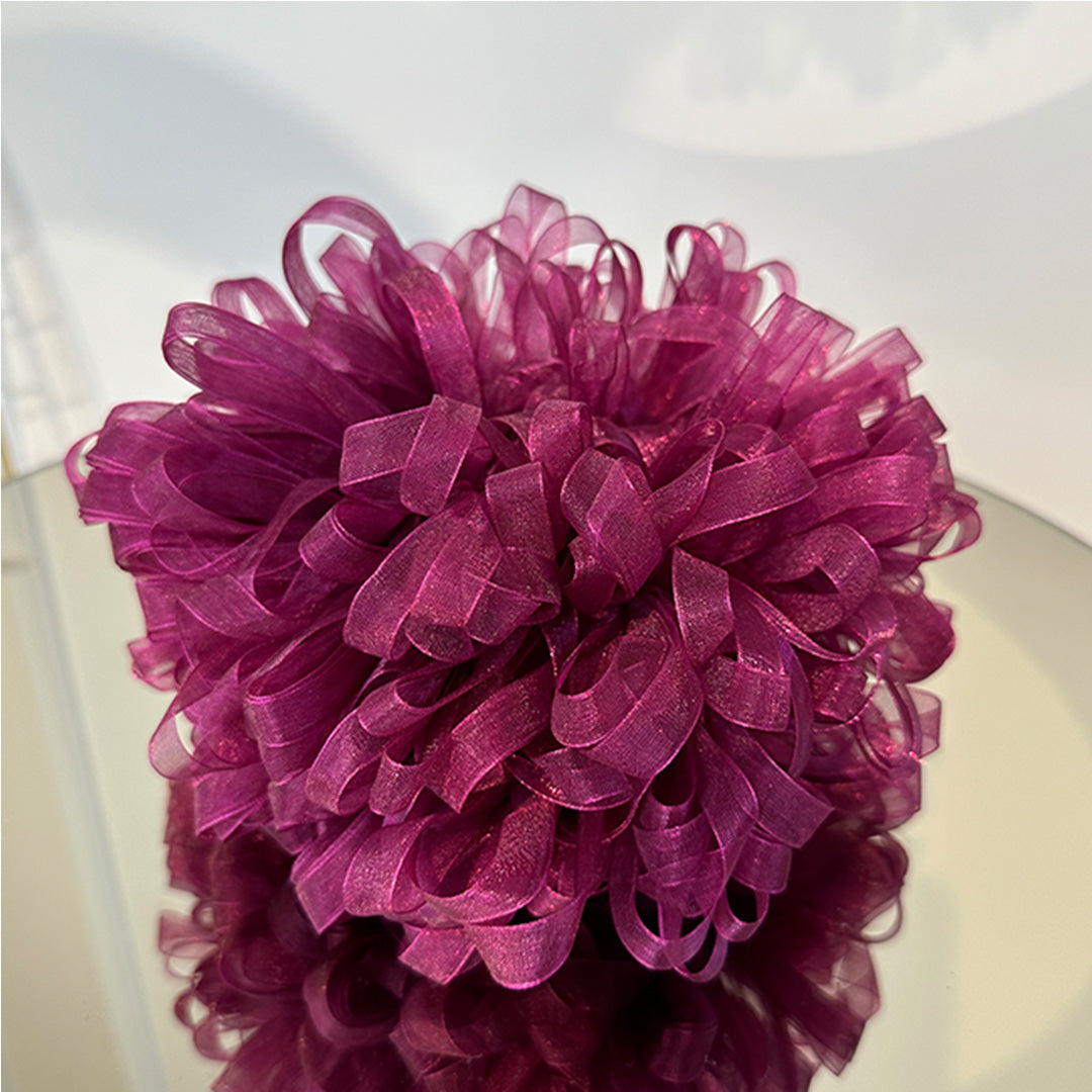 Hacimli Kurdele Topuz Tokası - Özel Üretim - Mürdüm