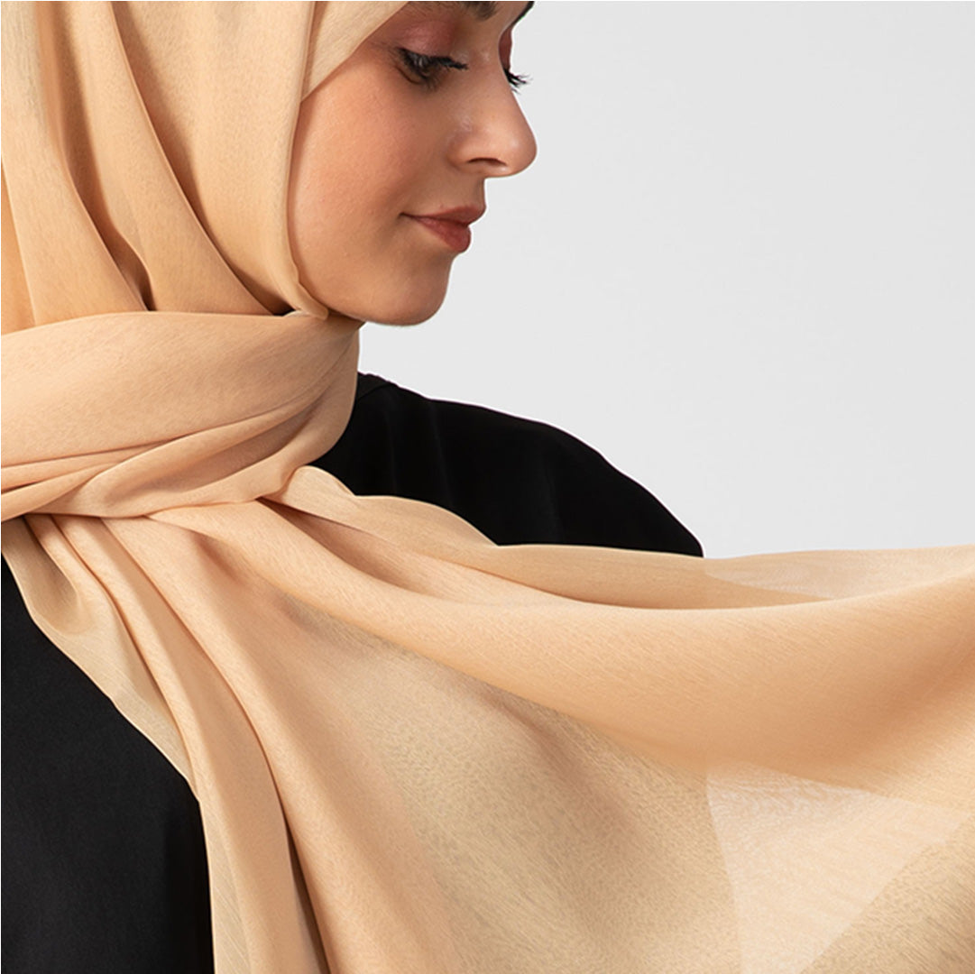 Janjanlı Şifon Şal - Gold