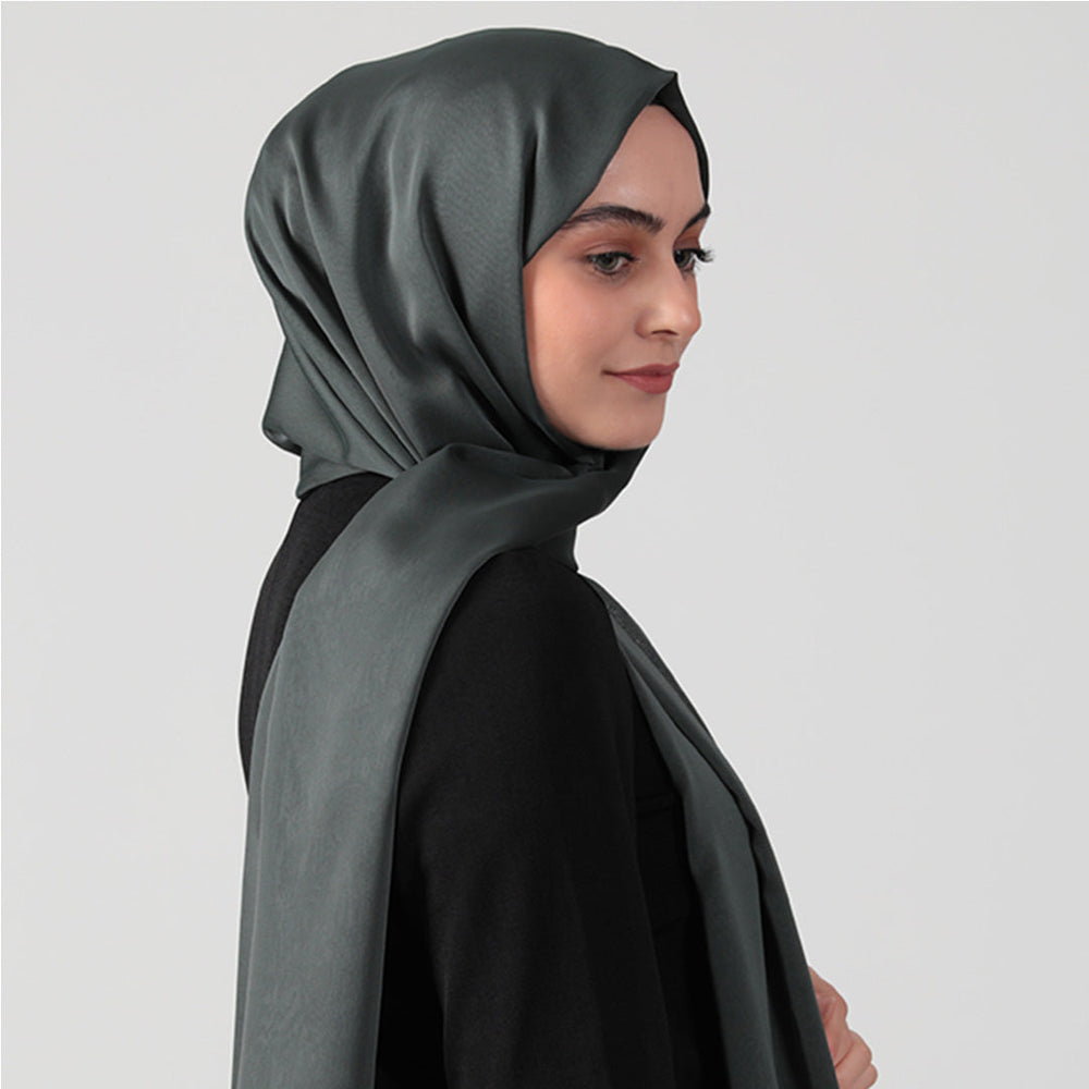 Janjanlı Şifon Şal - Koyu Haki