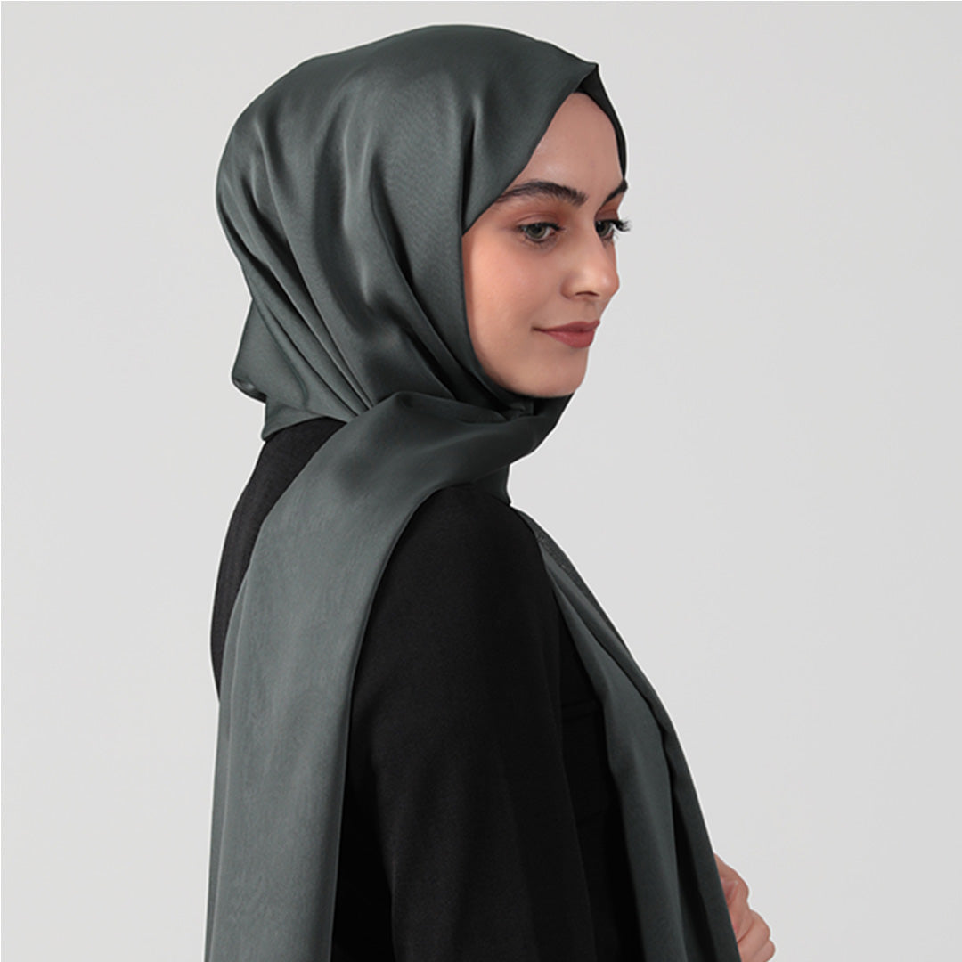 Janjanlı Şifon Şal - Koyu Haki