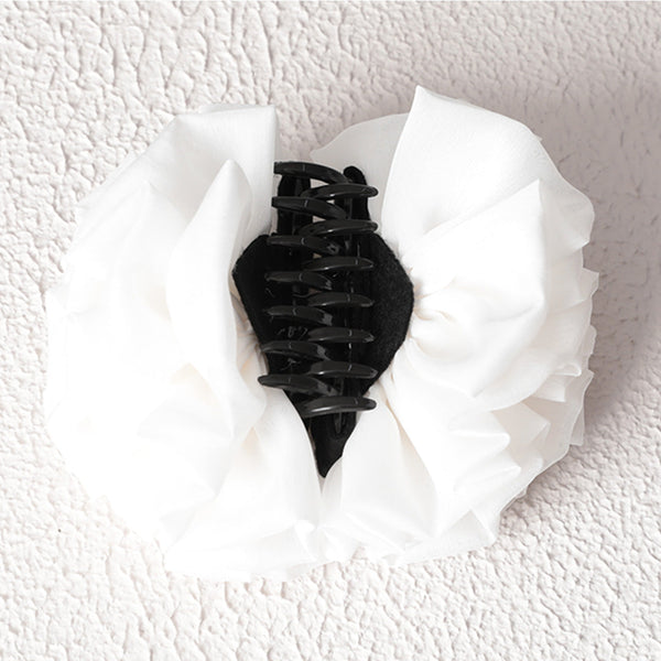 Kıskaçlı Topuz Tokası - Beyaz