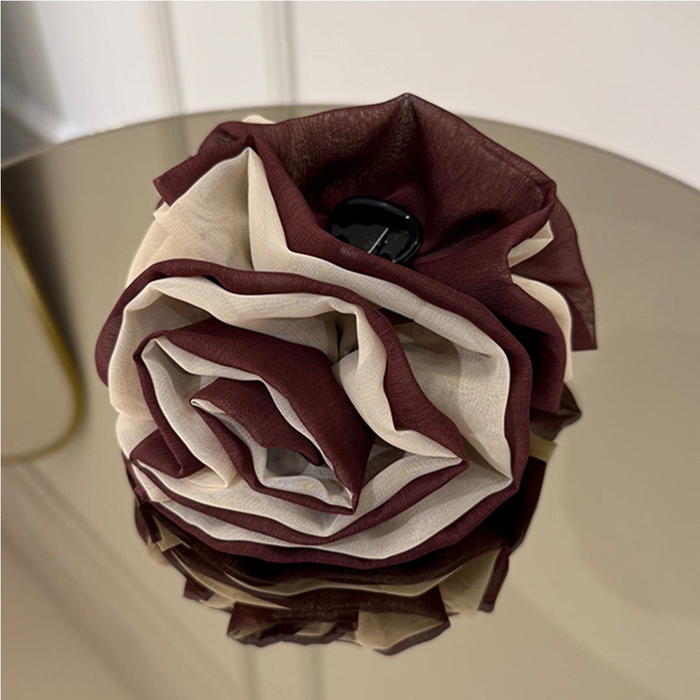 Kıskaçlı Topuz Tokası - Kahve Krem