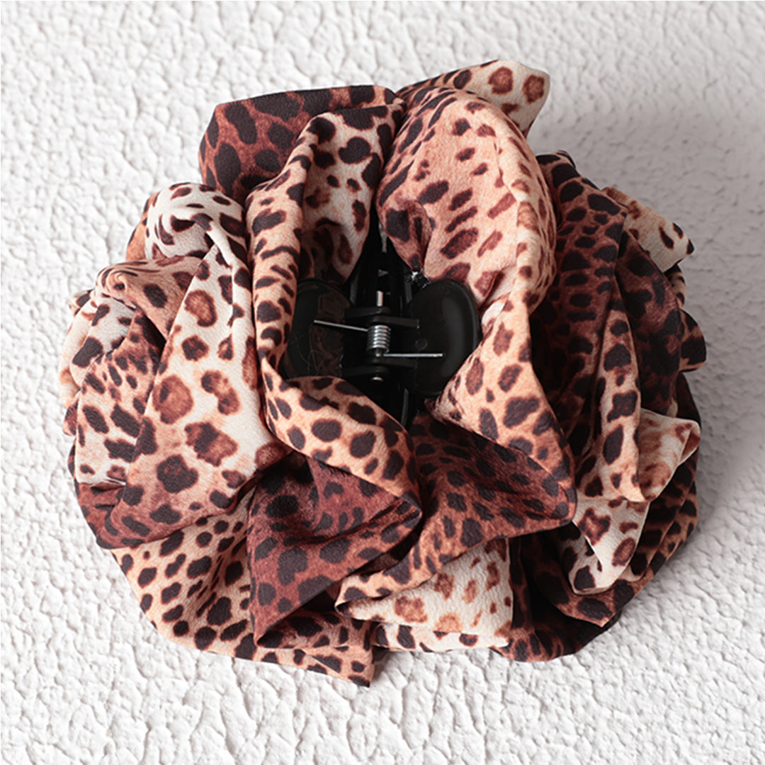 Kıskaçlı Topuz Tokası - Leopar